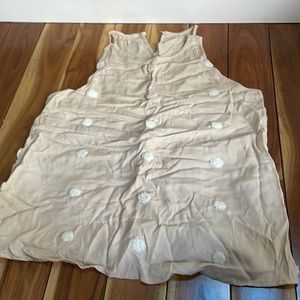 Light pink tank with white polka dots